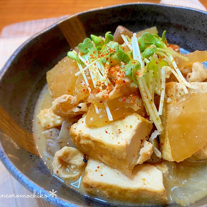 居酒屋モツ煮風♡鶏皮の味噌煮込み